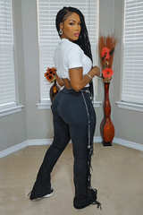 Acid Black Fringe Leggings (Restocked)